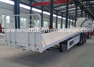 20ft / 40ft Container Semi Flatbed Trailers 3 Axles 30 - 60 Tons 13m Length