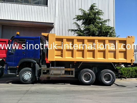 أزرق أصفر SINOTRUK HOWO 400HP 6x4 TIPPER DUMP TRUCK LHD Euro II