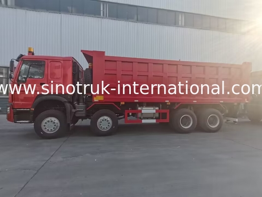 شاحنة قلابة حمراء SINOTRUK HOWO 8X4 400hp 12 عجلات