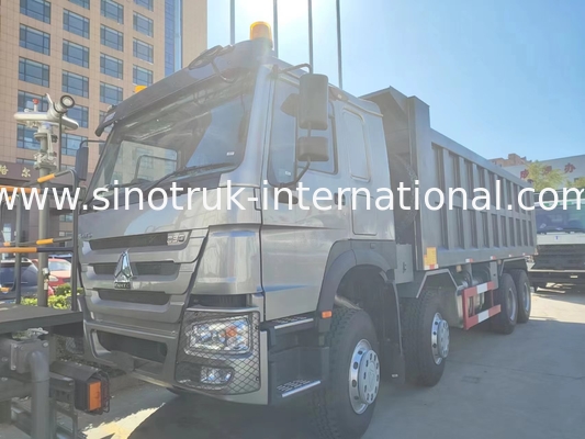 RHD 8 × 4 12 عجلات قوة حصانية عالية HOWO 26CBM شاحنة تيبر 380HP استهلاك وقود منخفض