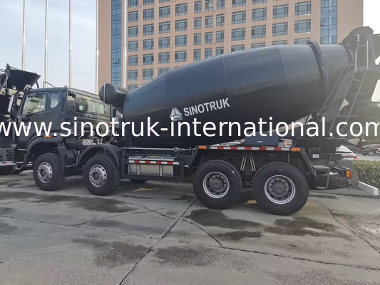 شاحنة مزيج الخرسانة السوداء 10CBM 380HP 8X4 RHD