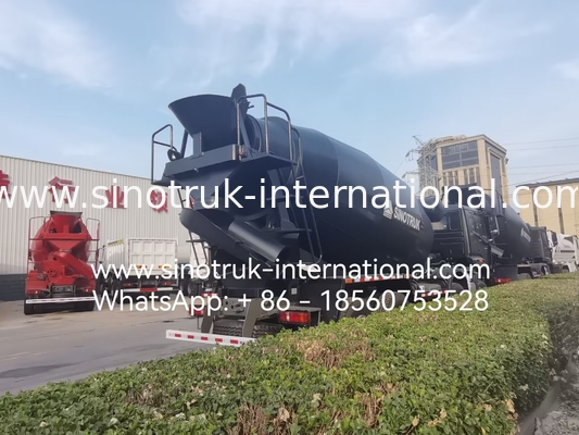 شاحنة مزيج الخرسانة السوداء 10CBM 380HP 8X4 RHD