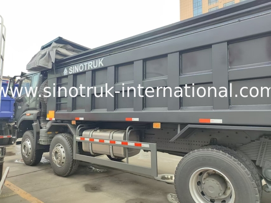 HOWO NX 380HP RHD شاحنة رمادية سوداء مع غطاء القماش