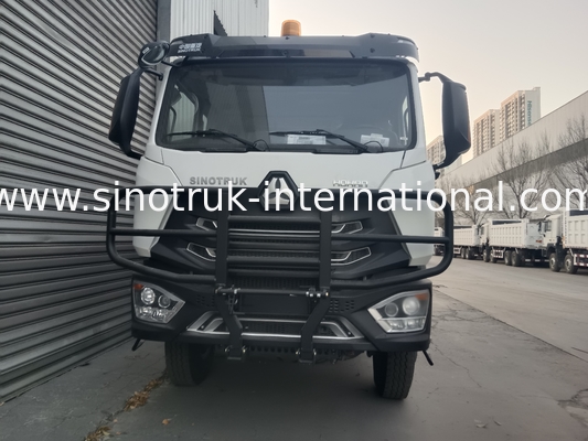 SINOTRUK HOWO 400 حصان شاحنة قمامة للإنشاءات N7 ضوء تحذير المصد العسكري