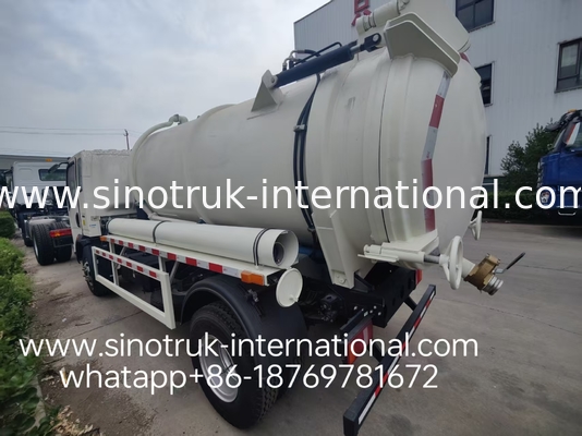 4 * 2 القيادة HOWO شاحنة شفط مياه الصرف الصحي: خزان 6m3 ، 160HP ، 8.00R20 الإطارات ، شاحنة الصرف الصحي الخفيفة ، مركبة الصرف الصحي الفعالة
