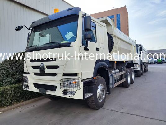 شاحنة قلابة بيضاء على شكل حرف U بقوة 371 حصانًا مع أداء رفع متوسط ​​متفوق