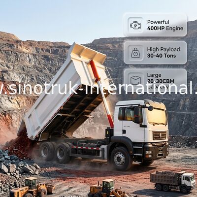 شاحنة قلابة SITRAK 430 قوية للخدمة الشاقة بقدرة تحميل 30-40 طن ومعيار الانبعاثات Euro 3