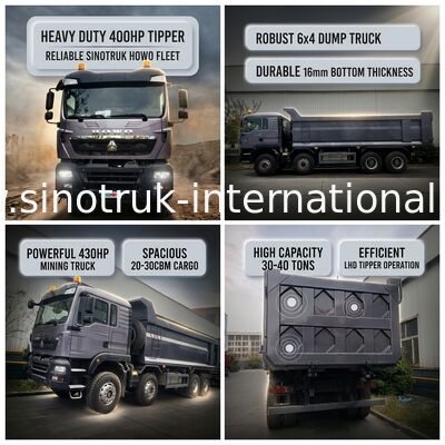 شاحنة النقل SINOTRUK HOWO 400HP 12 عجلات LHD 30-40 طن 20-30CBM ZZ3317V356GB1
