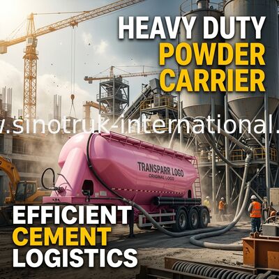 High Safety Bulk Cement Truck Tanker Trailer 371HP 8X4 LHD 36-45CBM