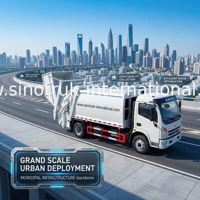 RHD 4X2 جمع القمامة شاحنة ، تجاري القمامة المطحنة شاحنة 6CBM