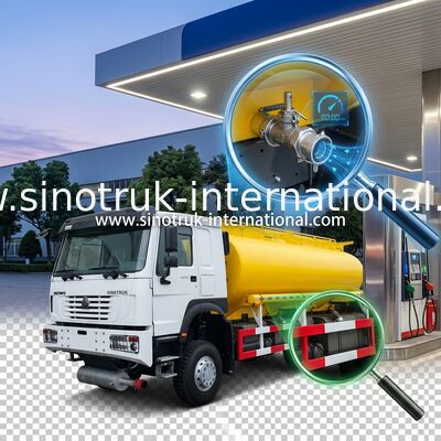 شاحنة خزان النفط SINOTRUK HOWO 25CBM شاحنة خزان النفط 10 عجلات 400 حصان 6 × 6 مقصورات متعددة