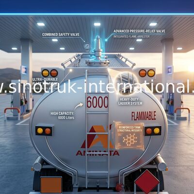 HOWO 6 × 4 10 عجلات شاحنة خزان الزيت 400HP 20CBM