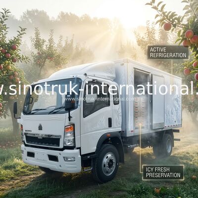 RHD SINOTRUK HOWO 10 Ton مبردة شاحنة 140HP