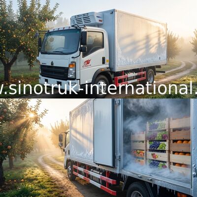 شاحنة مبردة SINOTRUK HOWO لنقل الأغذية / الأدوية المجمدة