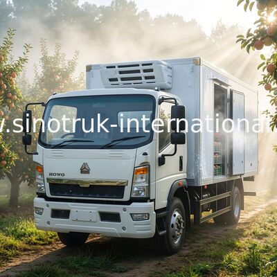 4 × 2 منخفضة الضوضاء ثلاجة الفريزر شاحنة ساينو تراك هوو 140hp Rhd
