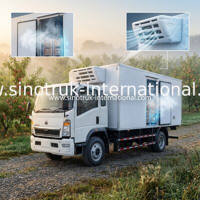 10 طن مبردة شاحنة 140HP RHD تحمل الخضار / الفواكه