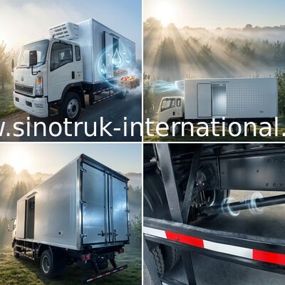 انخفاض استهلاك الطاقة 4x2 10 طن مبردة شاحنة 160HP RHD