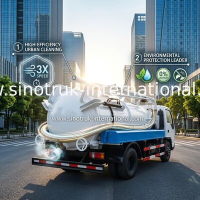 High Pressure Vacuum Pump Sludge Truck For Muddy Water Sanitation Vehicles