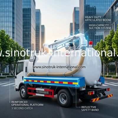 SINOTRUK HOWO Sewage Suction Truck for Sanitation Enterprise 5-6CBM LHD 4X2 Euro2