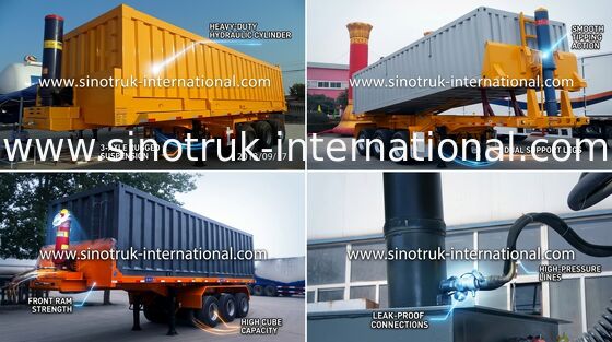 Semi Trailer Tipper Truck 3 Axles 70Tons 25-45CBM for Mining / Construction