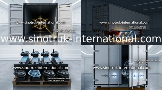 Carbon Steel Semi Trailer Truck Used In Logistic Business Carrying