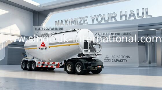 48.5cbm Mn Steel  Bulk Cement Tank Semi Trailer Truck ISO / 3C / BV / IFA / SGS