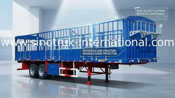 Dropside Truck Semi Trailer Commercial Truck And Trailer 3X16 Tons