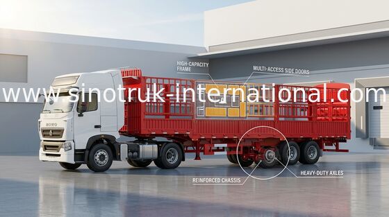 SIONOTRUK INTERNATIONAL Cargo Hydraulic Flatbed Trailer 3 Axles