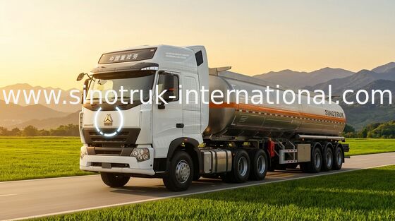 HOWO A7 Fuel Oil Delivery Semi Truck With Trailer 60000 Liters 65000 kgs