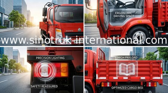 SINOTRUK HOWO 8 Tons Light Duty Trucks LHD 4X2 116HP ZZ1087D3614C180
