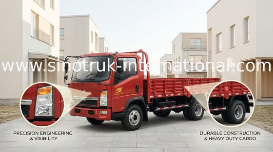 HOWO Energy Saving Light Duty Box Trucks SINOTRUK HOWO LHD 116HP ZZ1127D3615C1