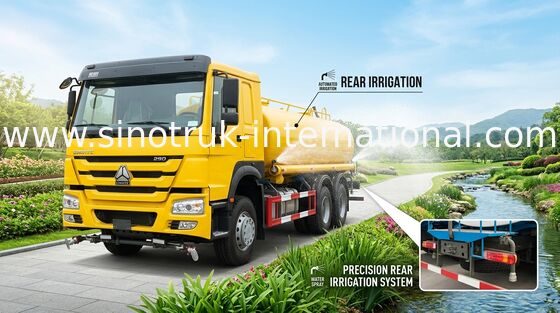 HOWO High Efficiency Water Tank Truck With High Low Level Spraying