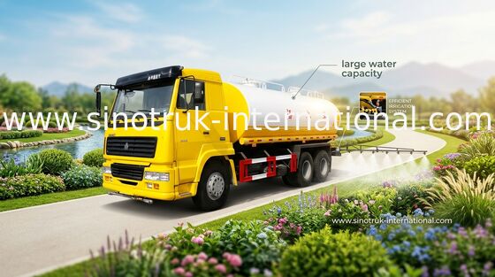Pneumatic / Manual Control System 16CBM Water Tank Truck 6×4 Drive Type