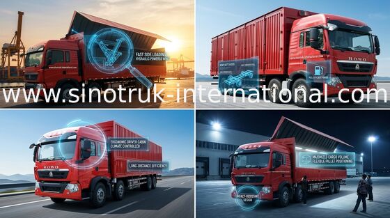 SINOTRUK HOWO T5G Wing Van Cargo Truck 8X4 12 Wheels LHD MAN Engine Euro4 336HP