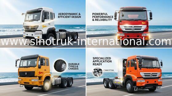 شاحنة جرار SINOTRUK Golden Prince 6X4 Euro2 336HP 25Tons ZZ4251N3241W