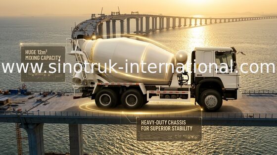 10-20CBM SINOTRUK HOWO شاحنة خلط الخرسانة 6 × 4 يورو 2340Hp البناء