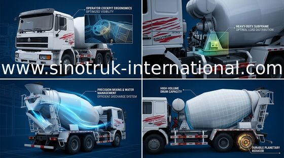 SINOTRUK HOKA Concrete Mixer Truck Euro2 290HP 6X4 ZZ5255GJBM3846B1