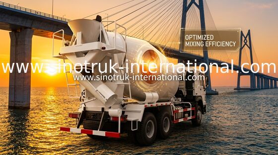 LHD 6 × 4 10 عجلات HOWO شاحنة خلط الخرسانة عالية القوة 340 حصان