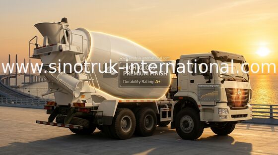 شاحنة خلط الخرسانة Diesel Engine 10CBM Capacity Ready Mix Concrete Trailer