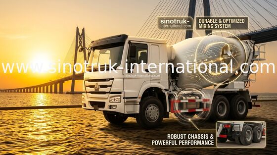 SINOTRUK HOWO ZZ5257GJBM3841W Mobile Mixer Cement Truck LHD 10CBM 290HP Engine