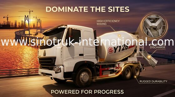Truck Mounted Concrete Mixer A7 10CBM 371HP LHD 6X4 Drive Euro 2