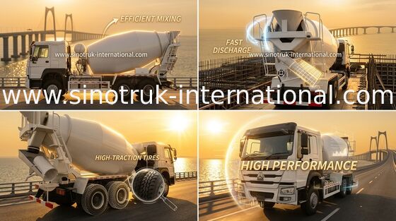 شاحنة خلط الخرسانة Sinotruk Howo 10-20CBM 6 X 4 Euro 2340Hp البناء