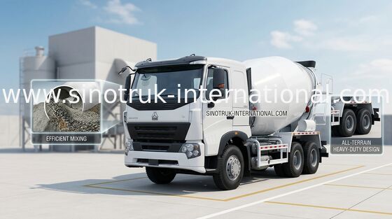 9CBM شاحنة خلط الخرسانة SINOTRUK HOWO A7 336HP 6X4 LHD ZZ5257GJBN3647N1