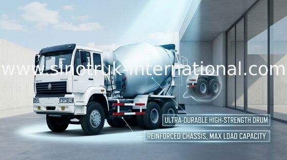 شاحنة خلط الاسمنت كبيرة الحجم 290HP 6X4 شاحنة خلط الاسمنت ، SGS