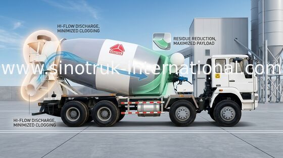 14CBM شاحنة خلط الخرسانة 336HP 8X4 LHD ZZ5311GJBN3261W مقطورة خلاط اسمنت