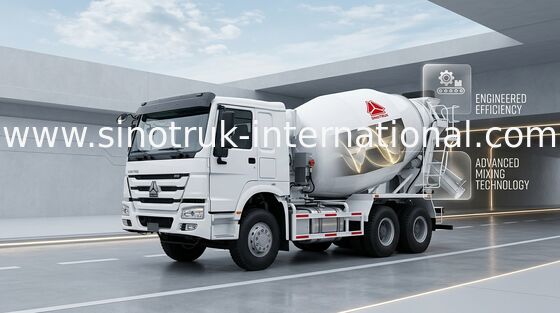 9CBM 290HP 6X4 LHD مضخة الخرسانة خلاط شاحنة ZZ5257GJBM3647W