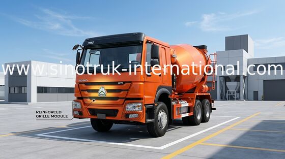 102km / H SINOTRUK HOWO شاحنة خلط الخرسانة 371HP 10CBM LHD 6x4