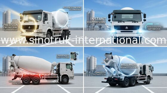 SINOTRUK HOWO شاحنة خلط الخرسانة 12CBM 371HP 6X4 LHD ZZ5257GJBN4048W