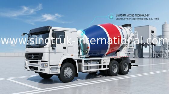 SINOTRUK HOWO شاحنة خلط الخرسانة 10CBM 290HP 6X4 LHD ZZ5257GJBM3841W
