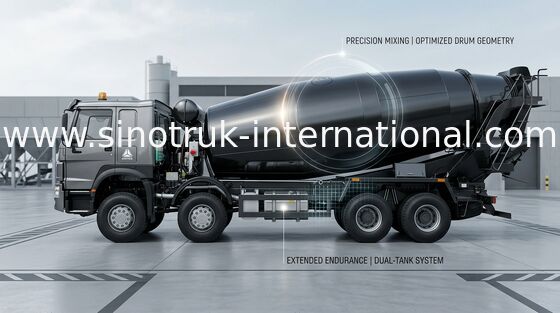 SINOTRUK HOWO 8x4 LHD شاحنة خلط الخرسانة 371HP